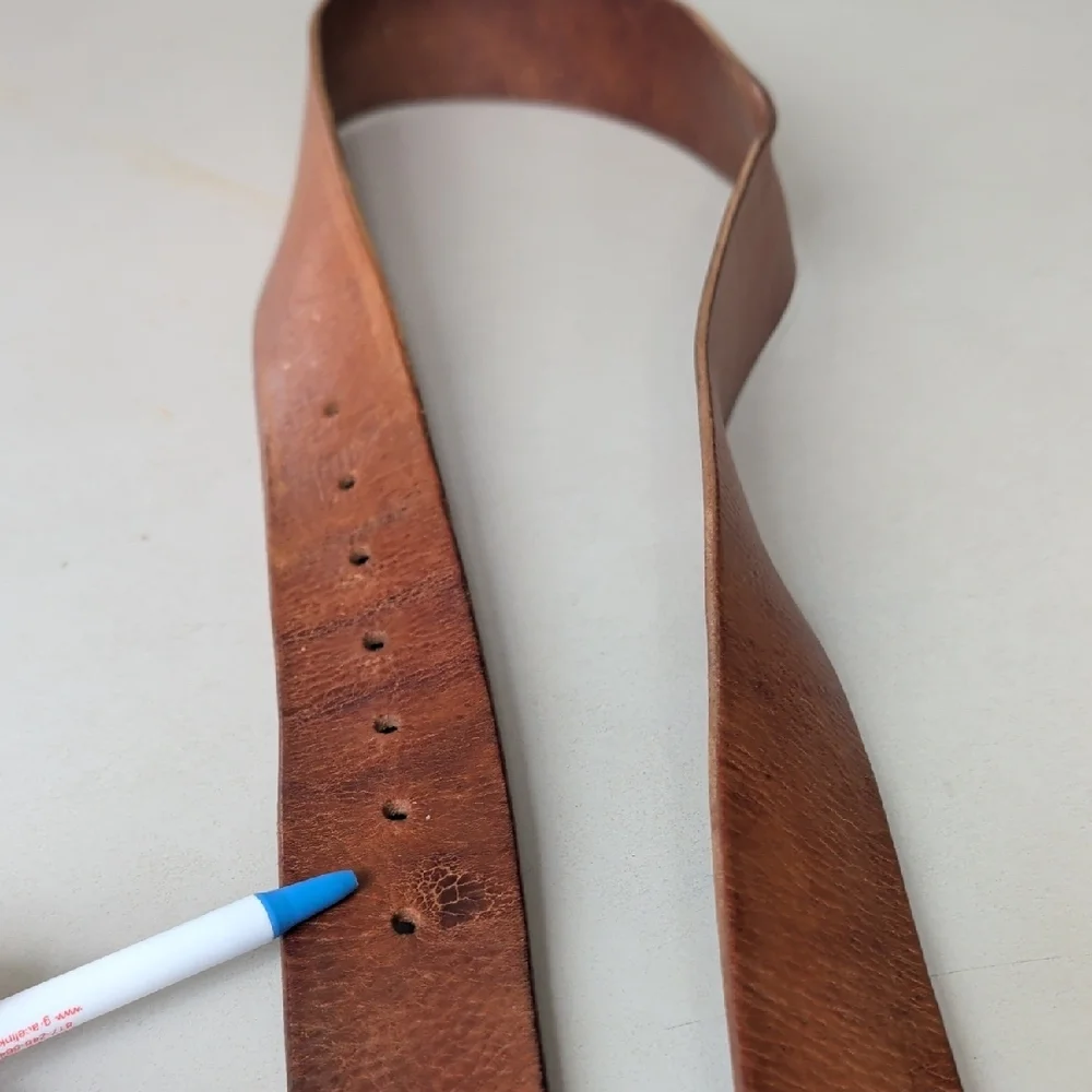 Abercrombie & Fitch Brown Leather Belt with Silver Buckle